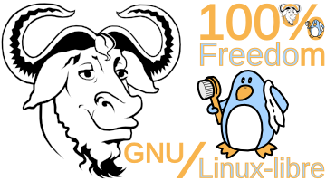 Sistema Operativo GNU + núcleo Linux-libre = 100% Libertad