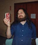 Richard Stallman with a can of Guaraná
