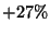 $+27\%$