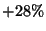 $+28\%$