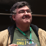 Cropped version of the picture taken for the Free
	   Software Foundation by the LibrePlanet 2017 official
	   photographer (what's her name?), when I was given the award
	   for the Advancement of Free Software.  CC BY 4.0 © FSF.